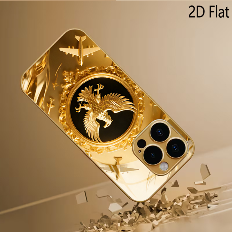 Golden Wing Patterned tempered - Phone Cases That Cover The Camera 评论和价格
