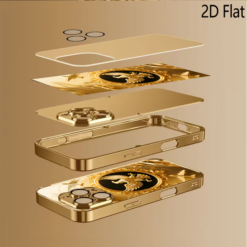 Golden Wing Patterned tempered - Phone Cases That Cover The Camera 评论和价格