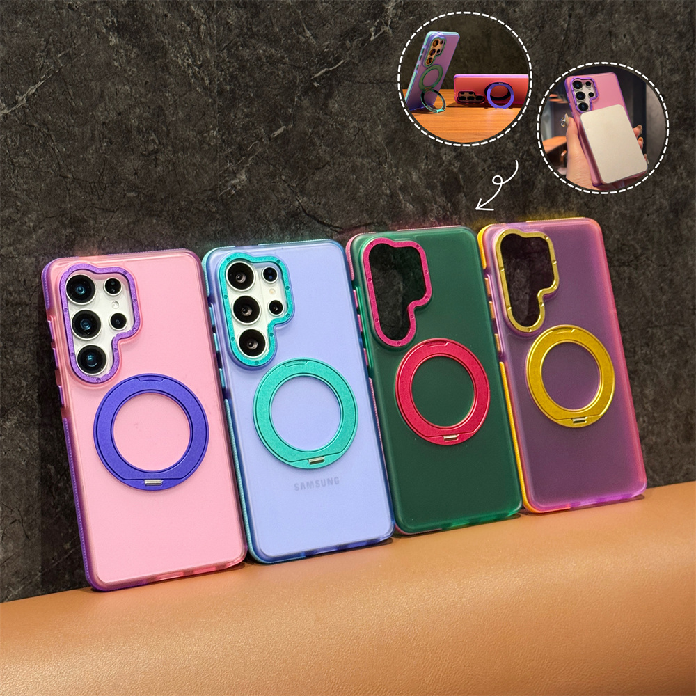 Contrasting Color 360 Rotating - Ring Stand Case 评论和价格