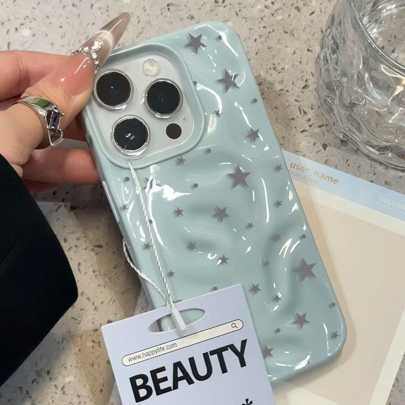 Minimalist Cute Star Wave Text - Phone Cases Green 评论和价格