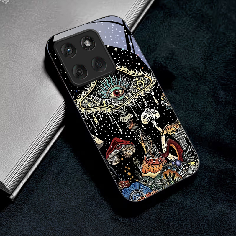 Magic Mushrooms Art Black Glas - Phone Cases Motorola 评论和价格