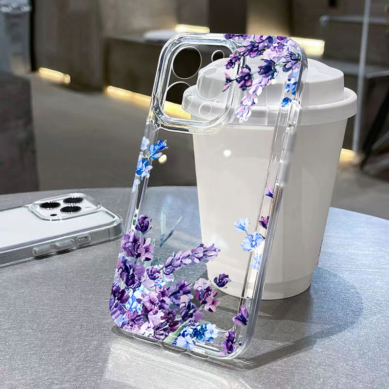 Purple Flower Soft TPU Phone C - Phone Cases Protective 评论和价格