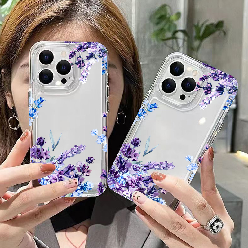 Purple Flower Soft TPU Phone C - Phone Cases Protective 评论和价格