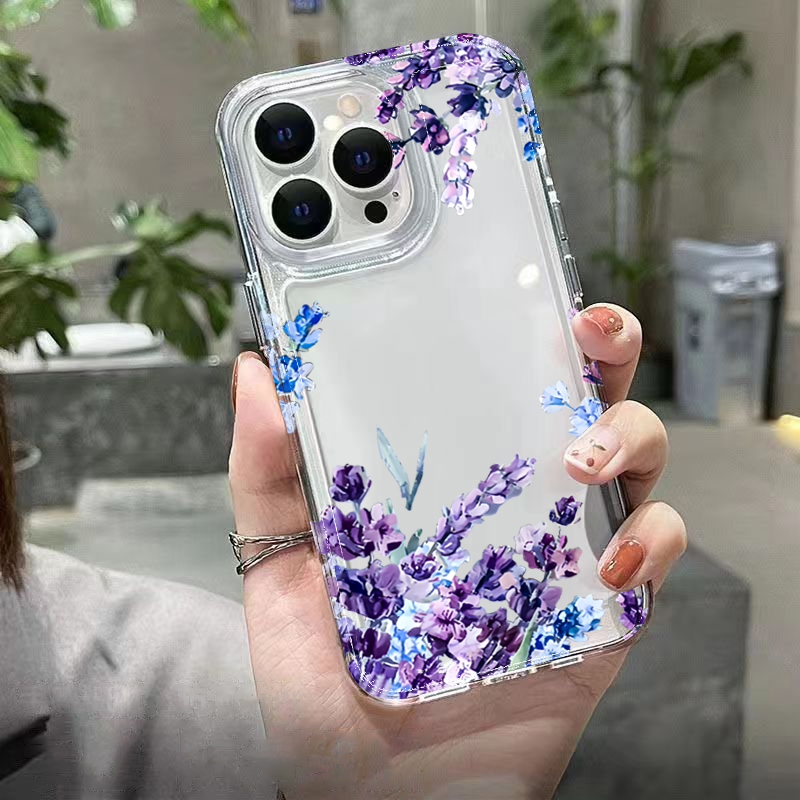 Purple Flower Soft TPU Phone C - Phone Cases Protective 评论和价格