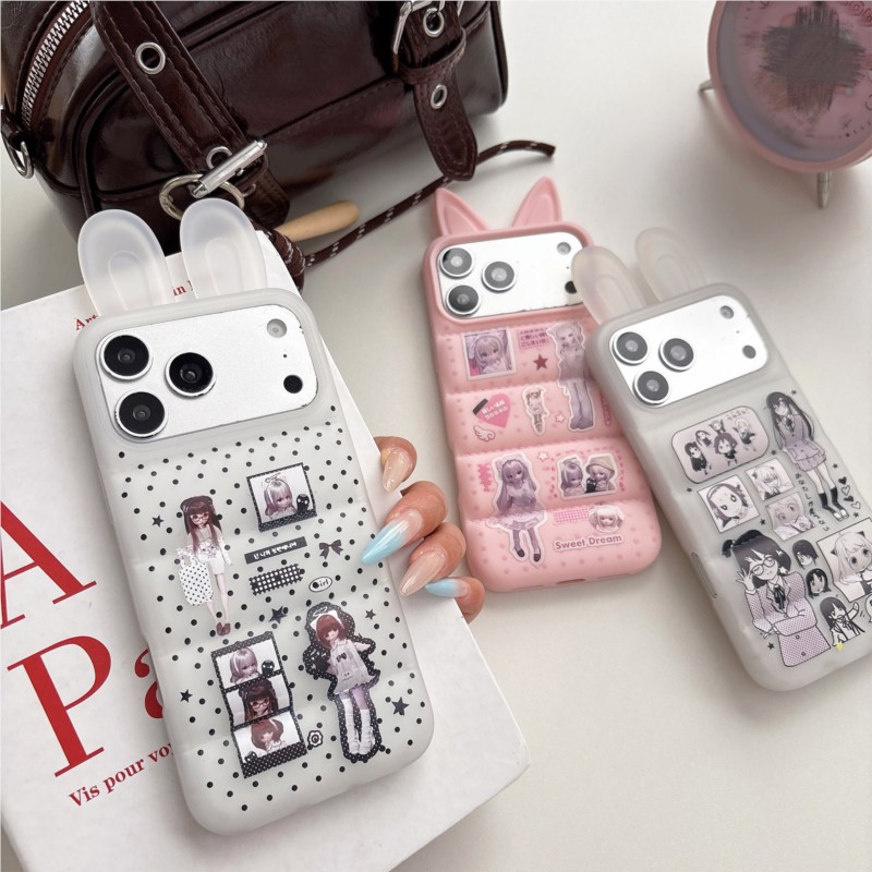 Japanese Y2K Cute Bunny Ear Ph - Cute Anime Case 评论和价格